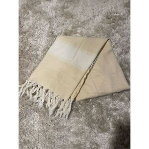 Stripe beach blanket with fringe
